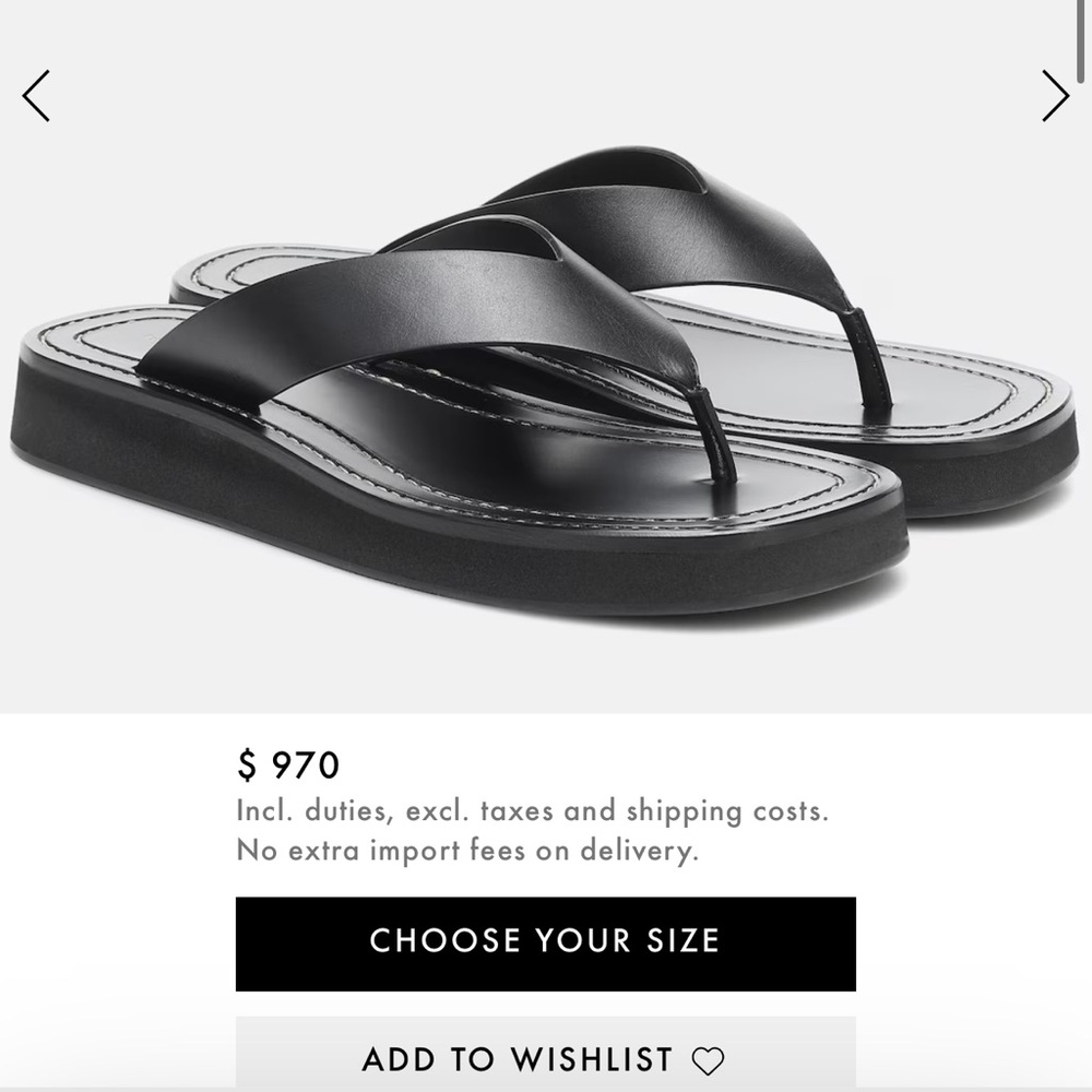 The Row Black Sandals